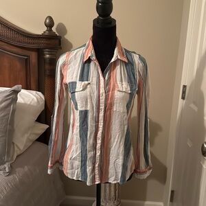 Olive & Oak Blouse multi stripe size small